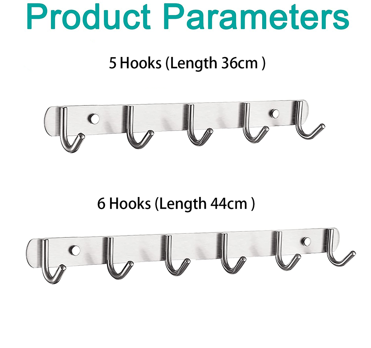 Wall Mounted Hook Rack(2 Pack) - 36 cm - Image 4