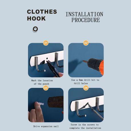 Wall Mounted Hook Rack(2 Pack) - 44 cm - Image 5