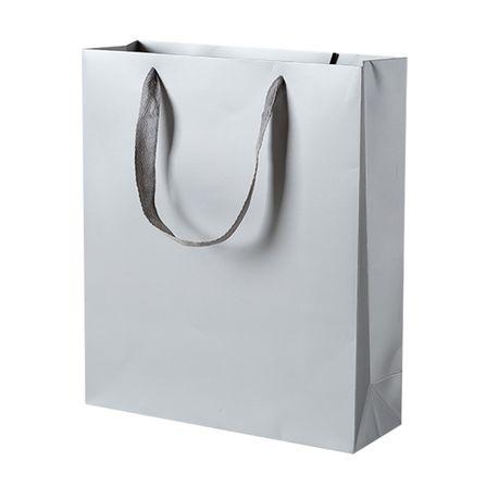 Premium Paper Gift Bags (12 Pack) -L(28x10x33cm) - Silver