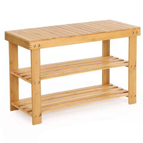 Bamboo 3 Tier Shoe Rack Bench - L