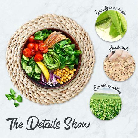 Round Woven Grass Placemats - Set of 6