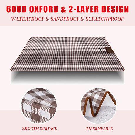 Bestby - 2x2m Extra Large Outdoor Camping Picnic Beach Mat/Blanket - Brown White