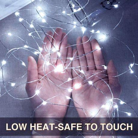 LED String Fairy Lights With Batteries (10 Pack) - 3m x 30 Bulbs - Cool White