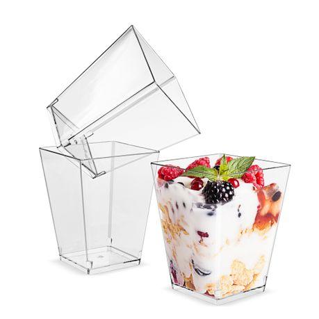 150ml Clear Dessert Cups with Lids 25 Pack