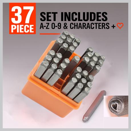 Horusdy - 37 Pieces Complete Number & Letter Punch Set( A-Z & 0 -9) - 3mm
