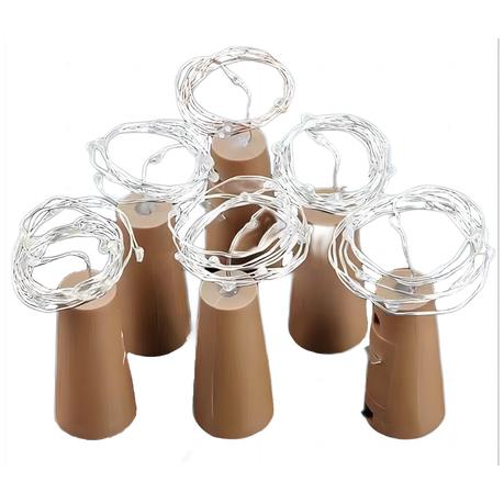 AICOM Bottle Cork LED Fairy String Lights for Decorations(6 Pack) - Cool White
