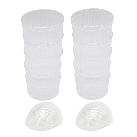 BESTBY - 125ml Clear Round Dessert Cups with Lids -10 Pack