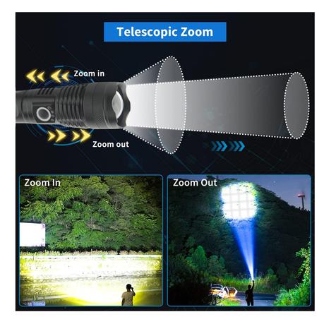 AICOM - Aluminum Alloy Rechargeable Long Last Torch with Zoom Function - Image 4