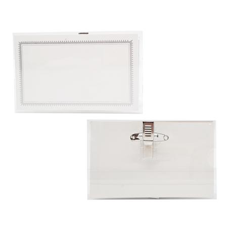 Bestby - Pin Style Combi Clip Horizontal Name Badge Tags(50 Pieces)