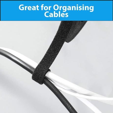 AICOM - 10m Hook Loop Cable Ties Fastening Tape Reusable Cable Tie - Image 3