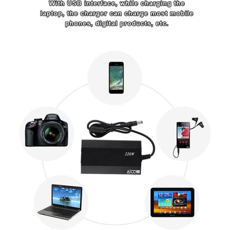 AICOM - 120W Multi-voltage Laptop Power Cable with 8 Universal Adapters - Image 3