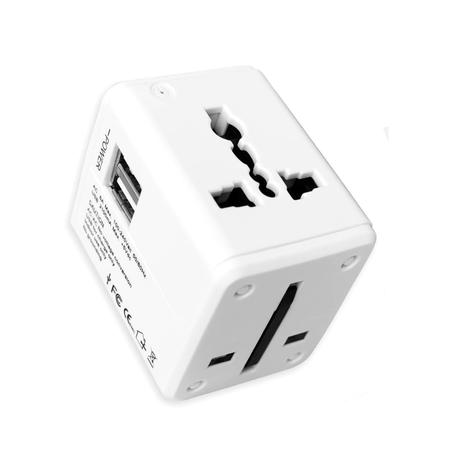 AICOM-All in One Worldwide Universal Plug Travel Adapter with 2 USB Ports