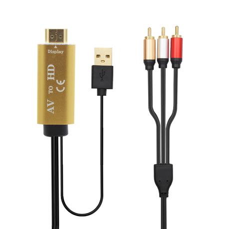 AICOM - 3RCA (AV) to HDMI Male Converter Cable (2m)