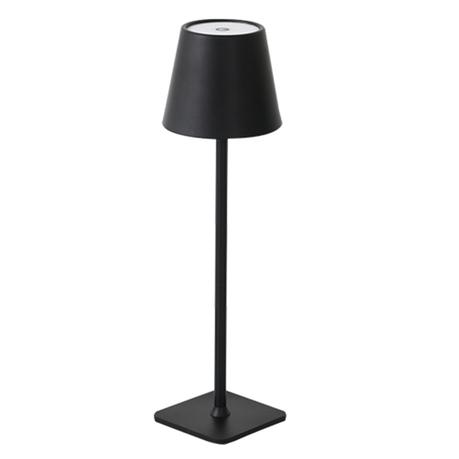AICOM-Rechargeable 3-color LED Metal Table Lamp Lasting Up to 12 hours - Black