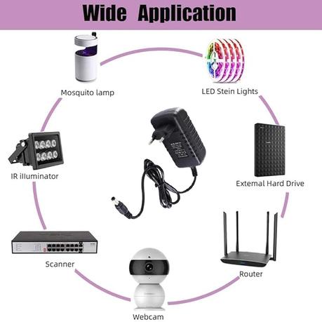 AICOM - 12V 3A AC/DC Power Supply Adapter Power Cable - Image 5
