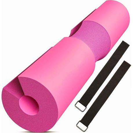 ARFAST - High Density Foam Barbell Shoulder Squat Pads With Straps - Pink