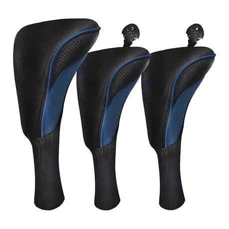 ARFAST - Elastic Long Neck Golf Club Covers With Number Labels - Set of 3 - Blue