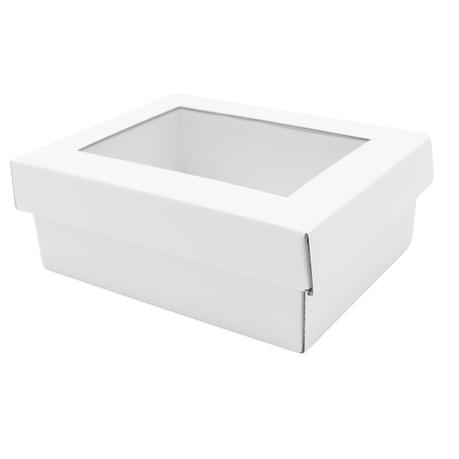 Bestby 12pcs Corrugated Rectangular Gift Boxes With Clear Window 21x16x8cm - White