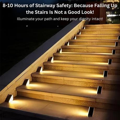 AICOM - 6PCS Solar LED Lights for Outdoor Stairs Pathway Up to 10 Hours - Image 5