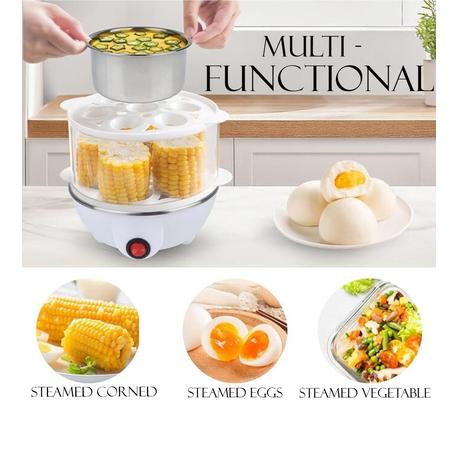 AICOM - 3 Tier Electric 21 Eggs Cooking Boiler 3.5L Compact Food Steamer - Image 5