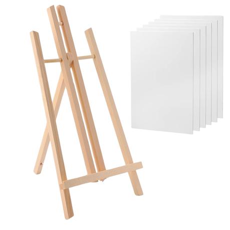 Arfast - 6 Pack Tabletop Easel And Canvas Combo For Painting/Display/Kraft - S