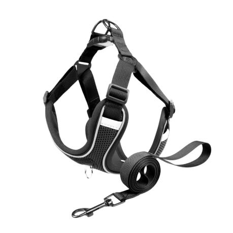 BESTBY - Adjustable Reflective Dog Harness with Leash for Small/Medium Dogs - L