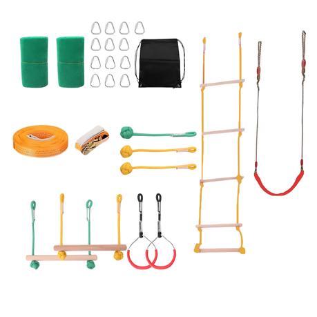 Arfast-9-in-One 26 Pieces Ninja Warrior Obstacle Course Kits for Kids
