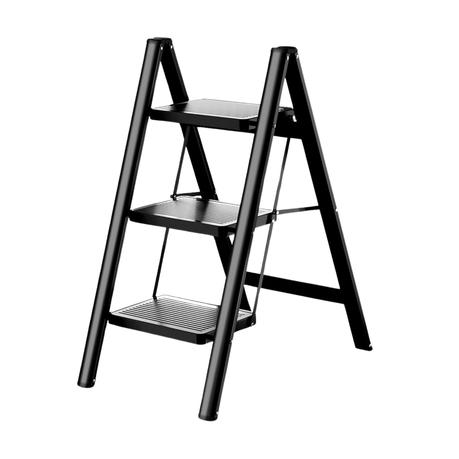 Bestby- Foldable 3 Step-Ladder with Wide Anti-Slip Pedal