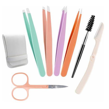 Bestby 7-in-1 Multi-Colour Eyebrow Trimming Kit with PU Leather Pouch