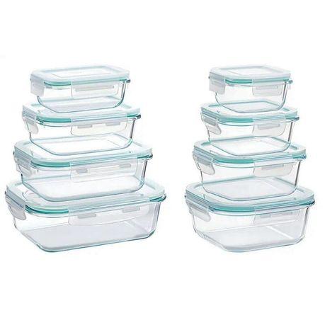 Bestby- 8pcs Borocilicate Glass Airtight Food Storage Containers Bowls Set