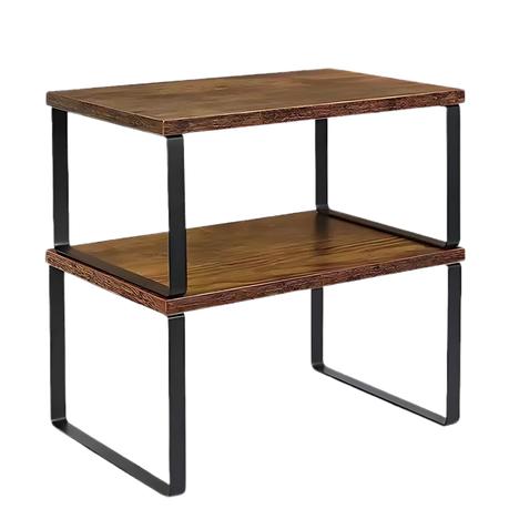 Bestby-Stackable Metal Shelves Organizer for Kitchen/Home/Office(Set of 2)