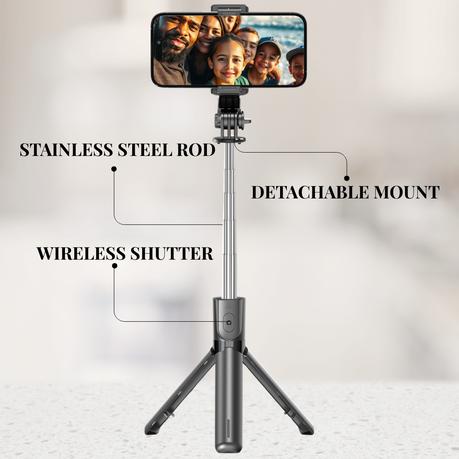 AICOM - 18cm Portable & Compact Selfie Stick Tripod Extended Lenghth 67cm - Image 4