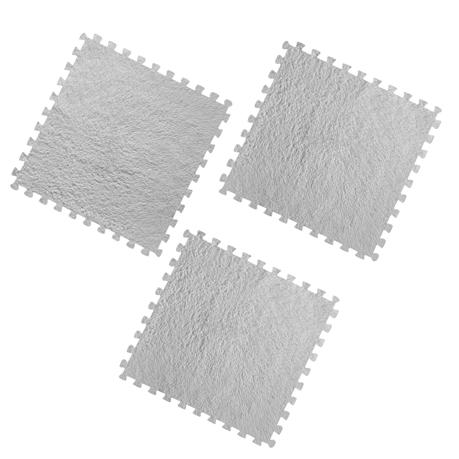 Bestby- Interlocking EVA Foam and Coral Fleece Square 60x60cm Mats -3Pack - White