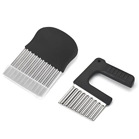 Bestby- Multipurpose Stainless Steel Wavy Potato/Fruit Cutters 2 Pack