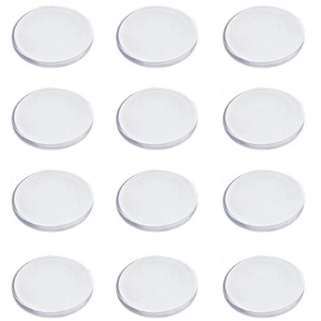 Bestby-Round Transparent Silicone Door Stopper Anti-Collision Pad (12 Pack)