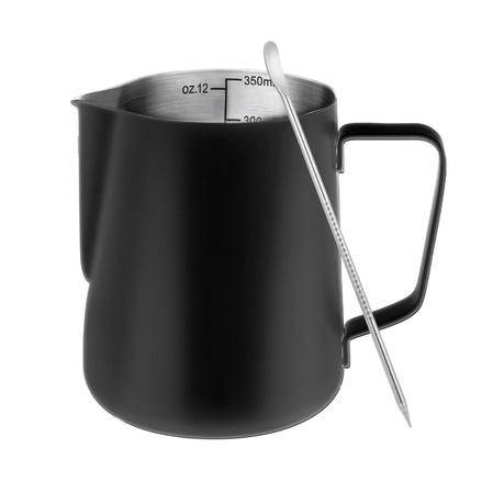 Bestby-12oz Milk Frother Cup with Latte Art Pen - Black
