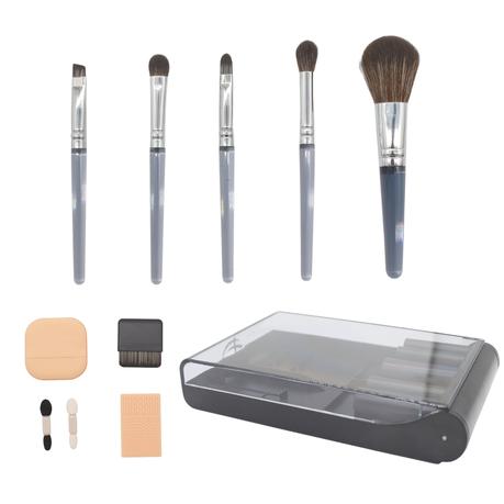 Bestby- 10 Pcs Soft Fiber Wool Makeup Brush Set with Storage Box