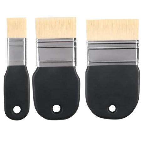 Arfast- 3 Pcs Professional Nylon Flat Paint Brush Set for DIY Projects