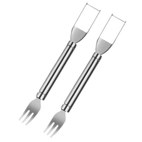 Bestby - Stainless Steel Dual-Head Watermelon Fork and Cutter/Slicer - 2 Piece Set