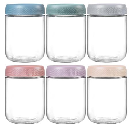 Bestby-Premium Airtight Stackable Leak-Proof Glass Storage Jars (6Pack)