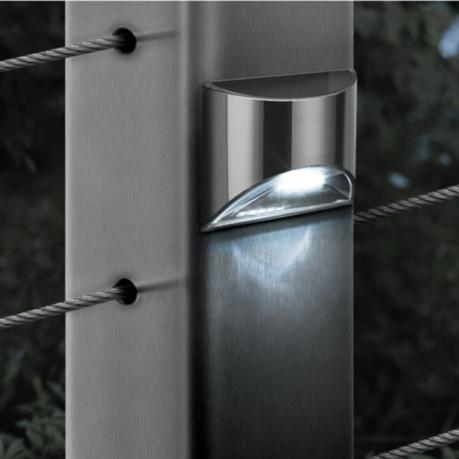 AICOM - Outdoor Stainless Steel Mini Solar Wall Lamp Deck Light (Set of 6) - Warm White - Image 5