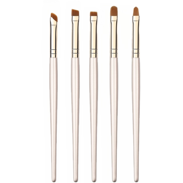 Bestby - Long Bladed Eye Brush Set With 5 Professional Makeup Brushes - Silver